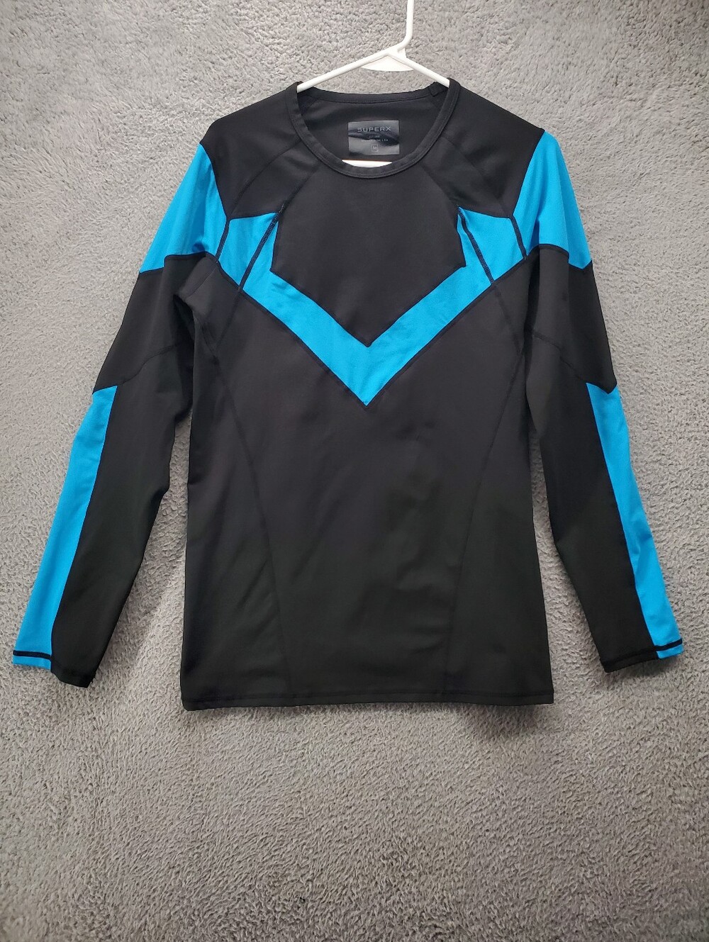 SuperX Apparel Nightwing Shirt Medium Black Compression Performance Workout Gym